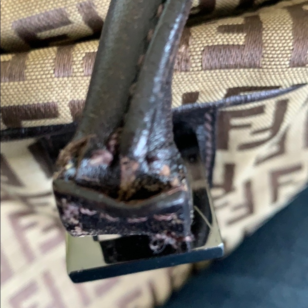 Fendi Brown Monogram Zucchino Bag with Dark Brown Trim - Picture 2 of 9
